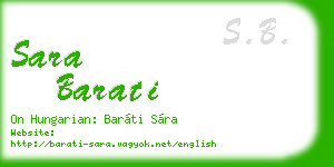 sara barati business card